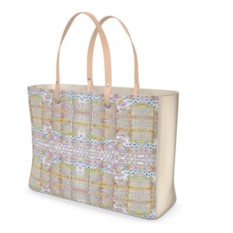 Milan Stylish leather Handbag in novel chequer pattern